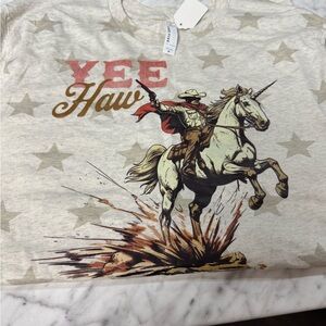 Yee Haw Graphic Tee with Unicorn